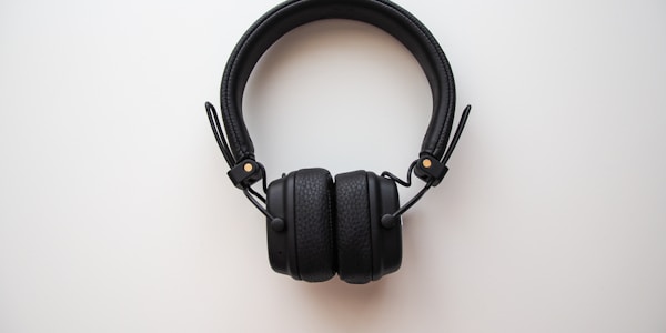 Wireless headphones on a desk